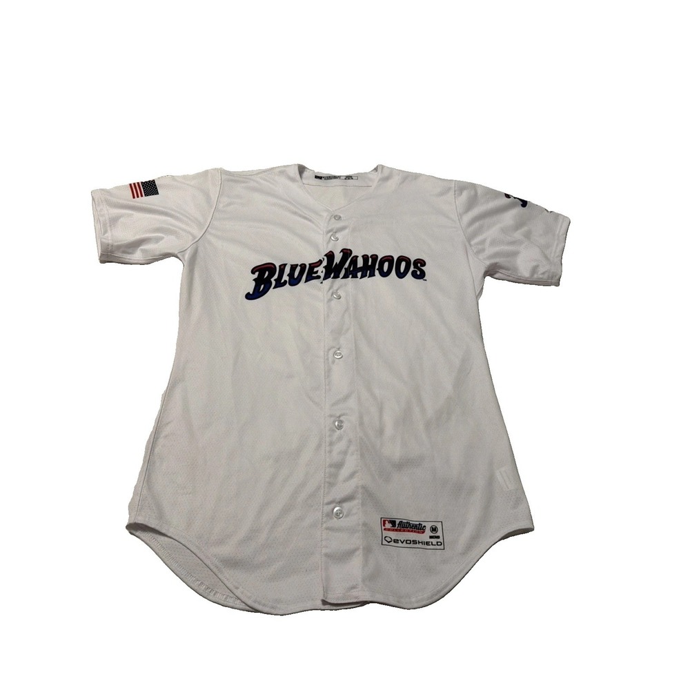 Pensacola Blue Wahoos Evoshield Minor League Baseball Sports Jersey Button Med